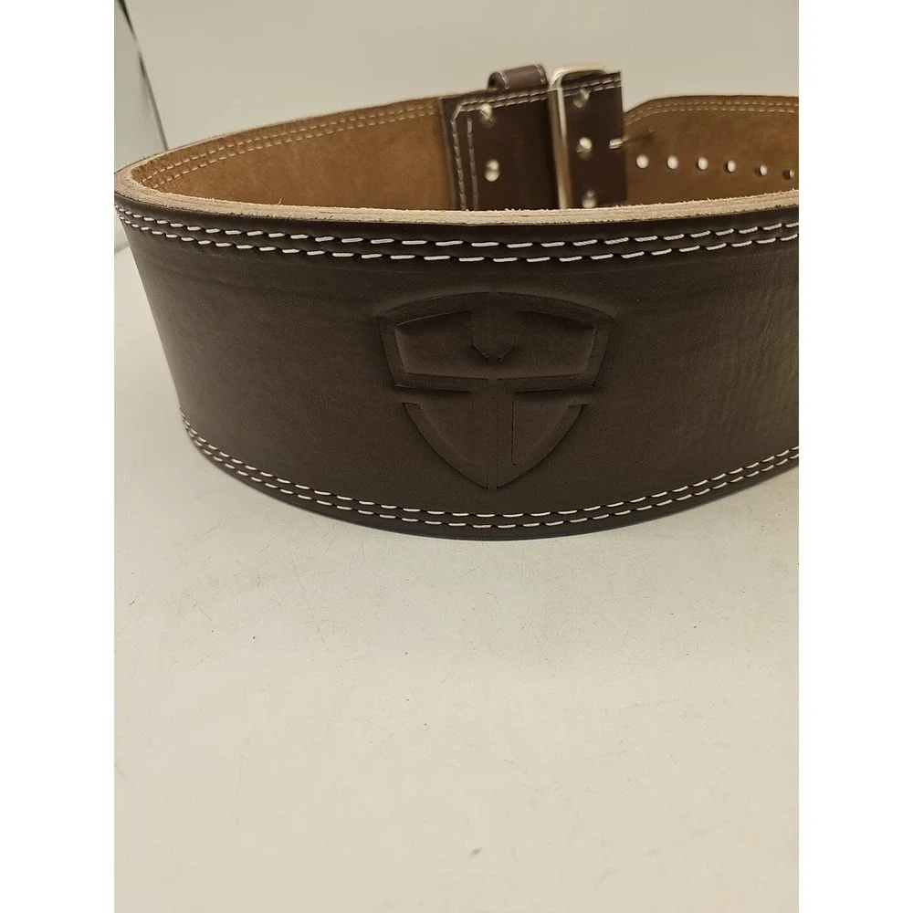 Steel Sweat Leather Weight Lifting Belt - Heavy Duty 4